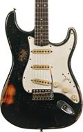 Fender Custom Shop 61 Stratocaster Heavy Relic Black over 3 Tone Sunburst Master Built by Jason Smith #R147563