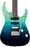 Charvel Pro Mod Plus Dinky DK24 HSS 2PT Ebony Fingerboard Quilted Maple Blue Curacao
