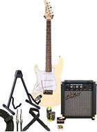 EastCoast ST1 Electric Guitar Pack Vintage White Left Handed